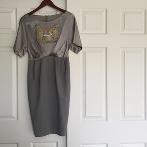 3.1 Phillip Lim Gray Satin & Wool Dress New